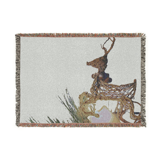 Cozy Woven Blanket with Deer Design, Perfect for Home Decor, Holiday Gift, Warm Throw Blanket, Rustic Decor, Winter Essentials, Soft Blanket