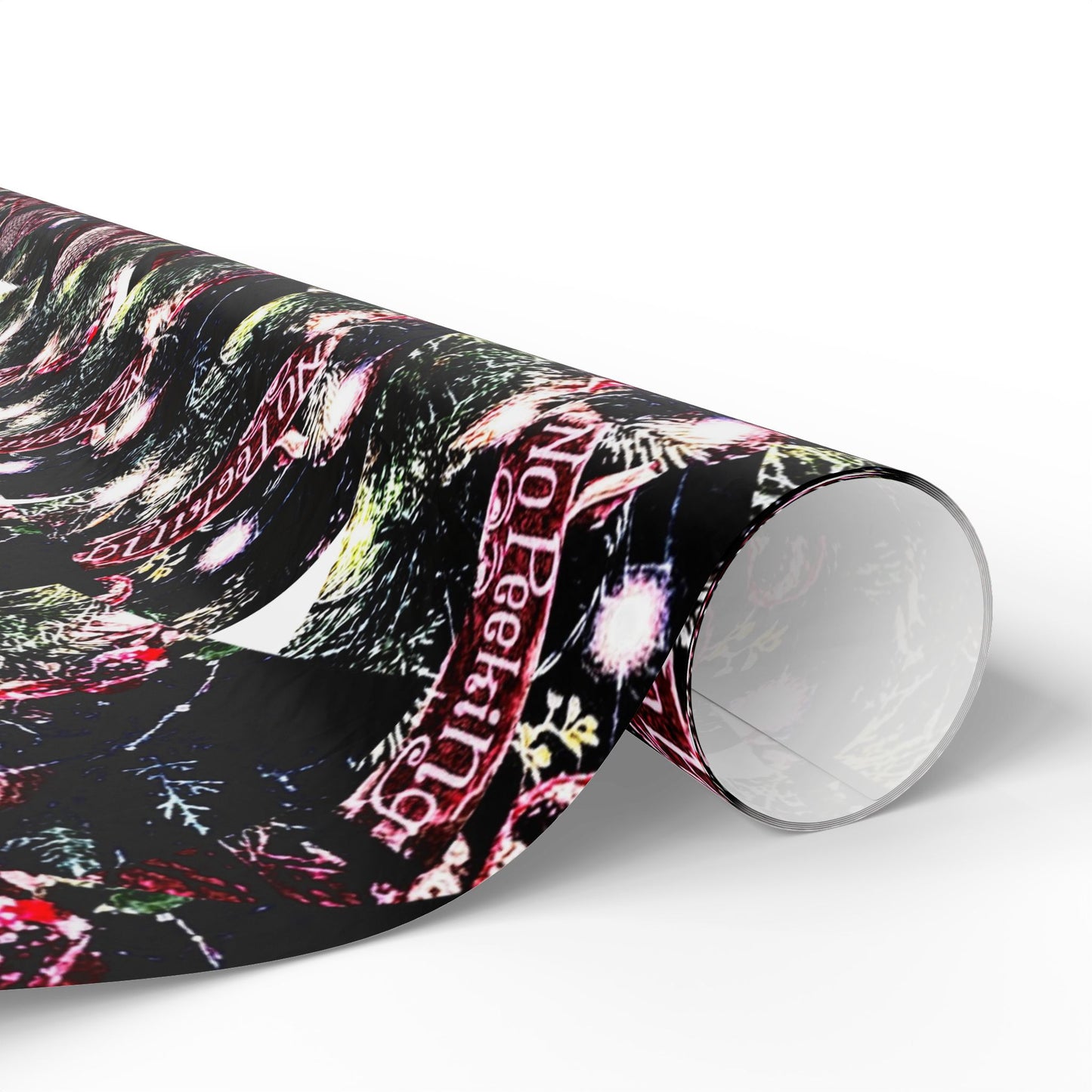 Elegant Holiday Wrapping Paper - Festive Floral Design