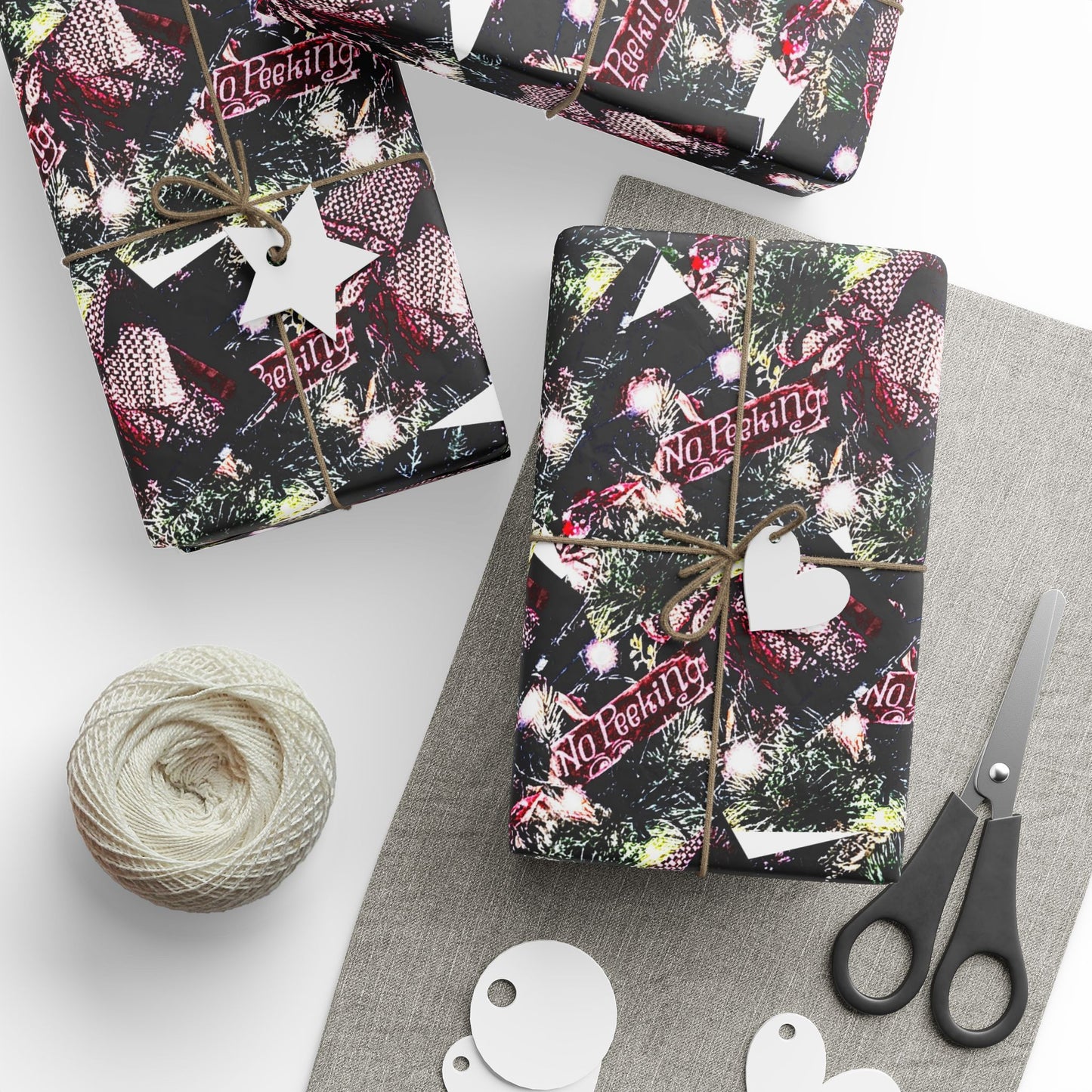 Elegant Holiday Wrapping Paper - Festive Floral Design