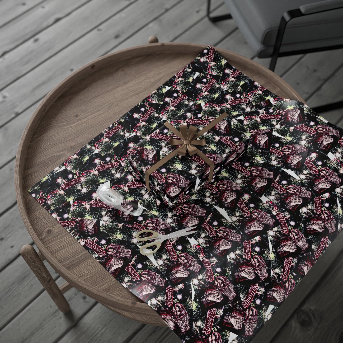 Elegant Holiday Wrapping Paper - Festive Floral Design
