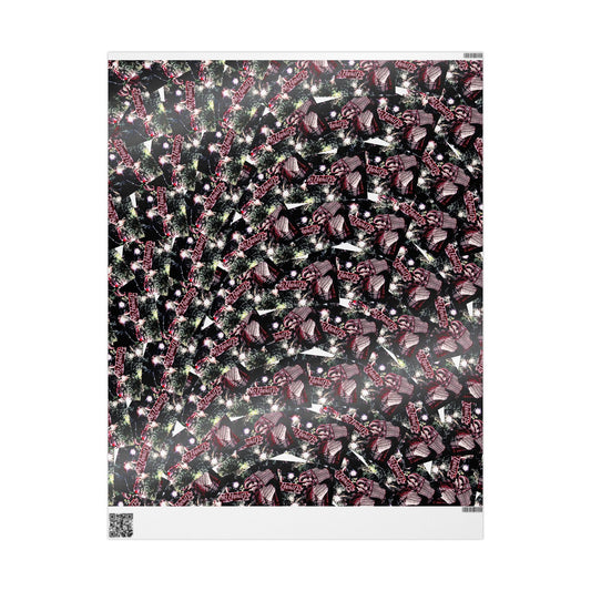 Elegant Holiday Wrapping Paper - Festive Floral Design
