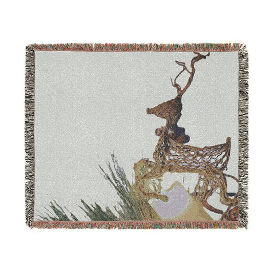 Cozy Woven Blanket with Deer Design, Perfect for Home Decor, Holiday Gift, Warm Throw Blanket, Rustic Decor, Winter Essentials, Soft Blanket