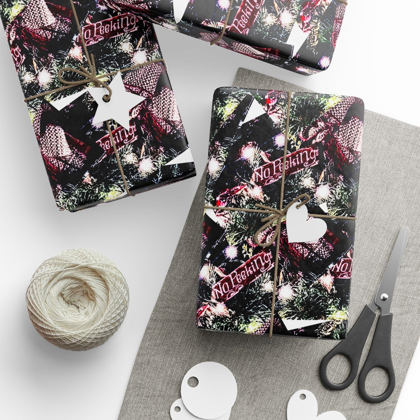 Elegant Holiday Wrapping Paper - Festive Floral Design
