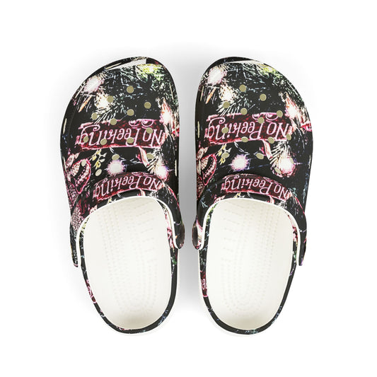 Kids' Graphic EVA Clogs — 'No Peeking' All-Over-Print Christmas Slip-Ons
