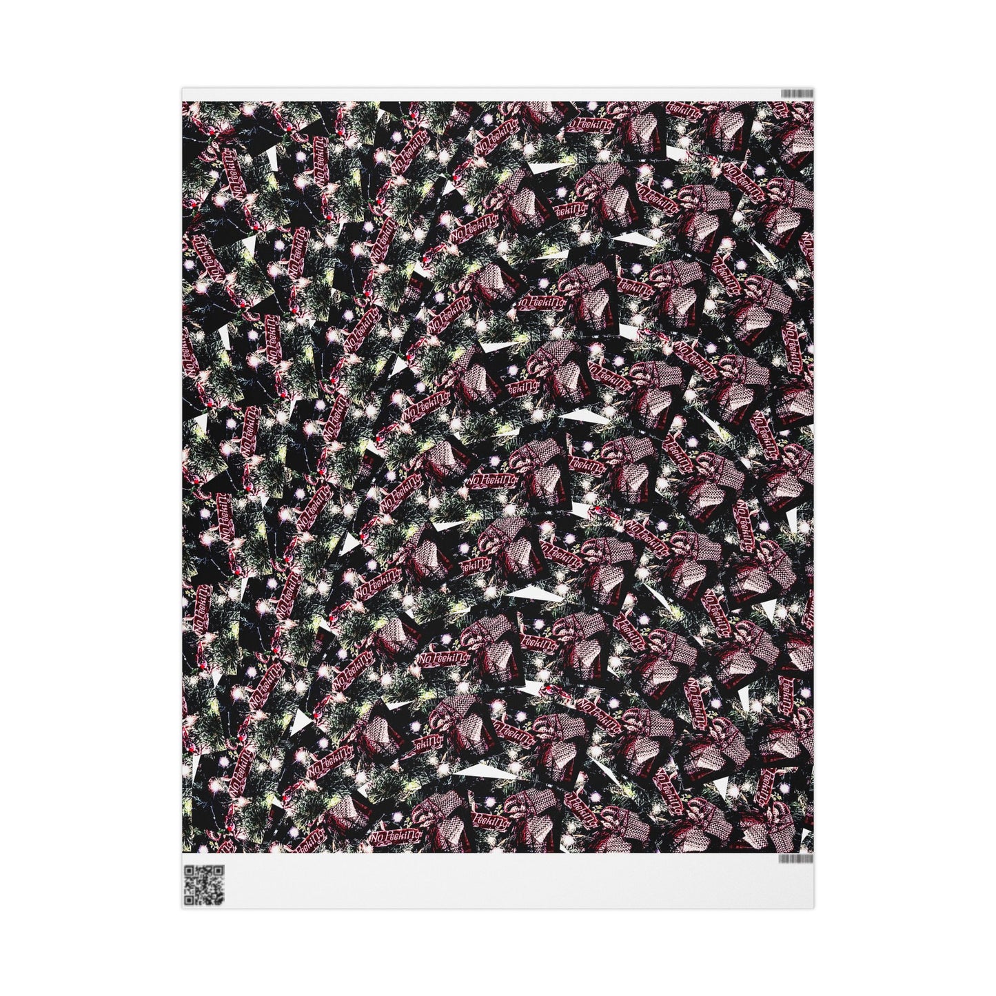 Elegant Holiday Wrapping Paper - Festive Floral Design