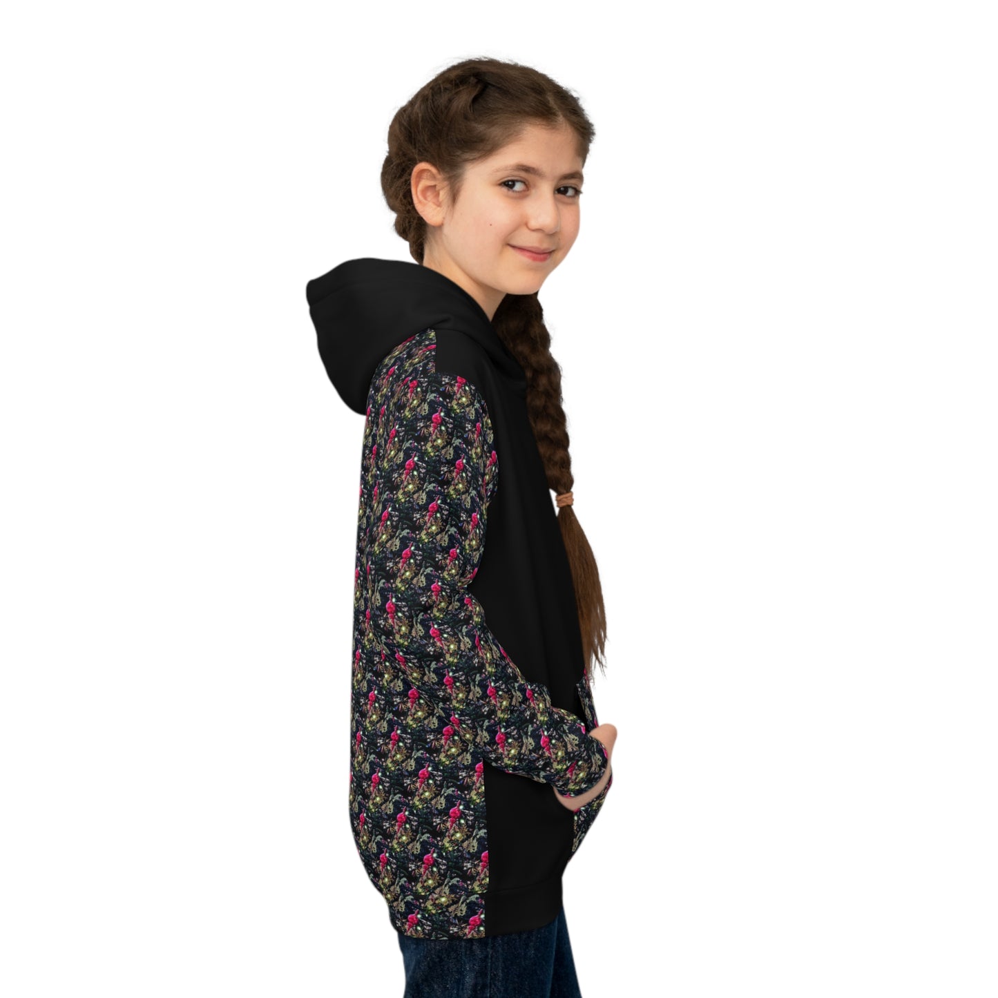 Custom Red Ornament Youth Unisex Christmas Hoodie