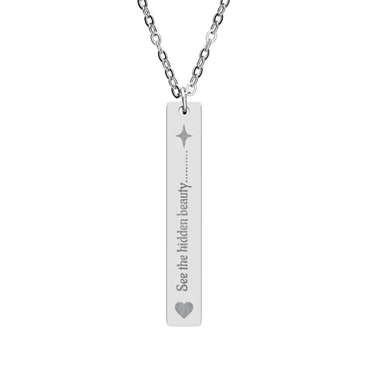 Custom Engraved Vertical Bar Necklace - Personalized Jewelry for Special Occasions